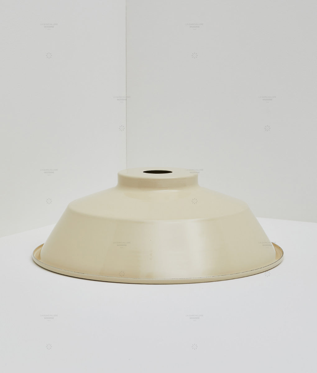 Abat-jour industriel en métal émaillé - crème