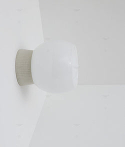 Applique "Grège" en porcelaine industrielle, verrerie corolle