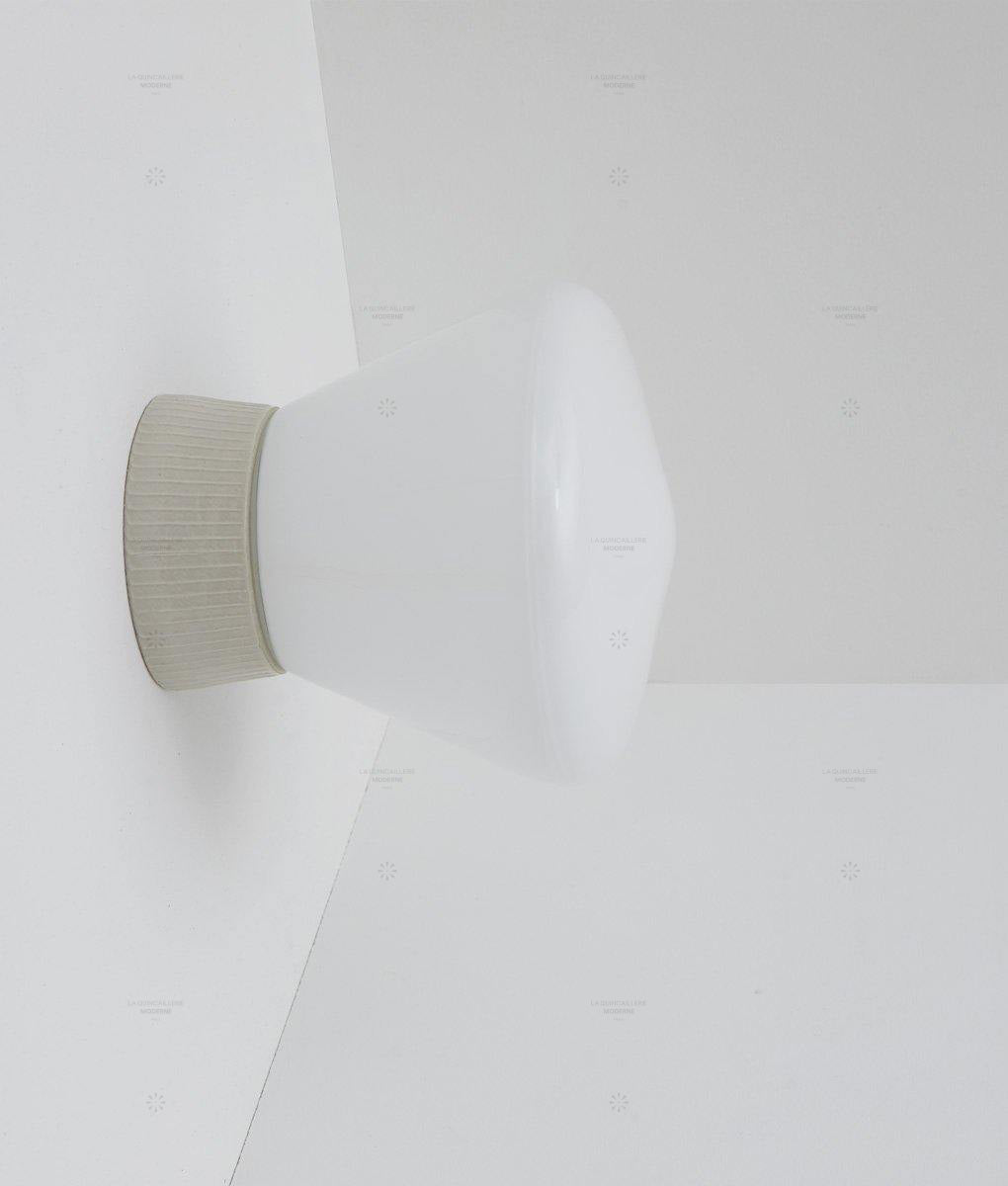 Applique "Grège" en porcelaine industrielle, verrerie pointe