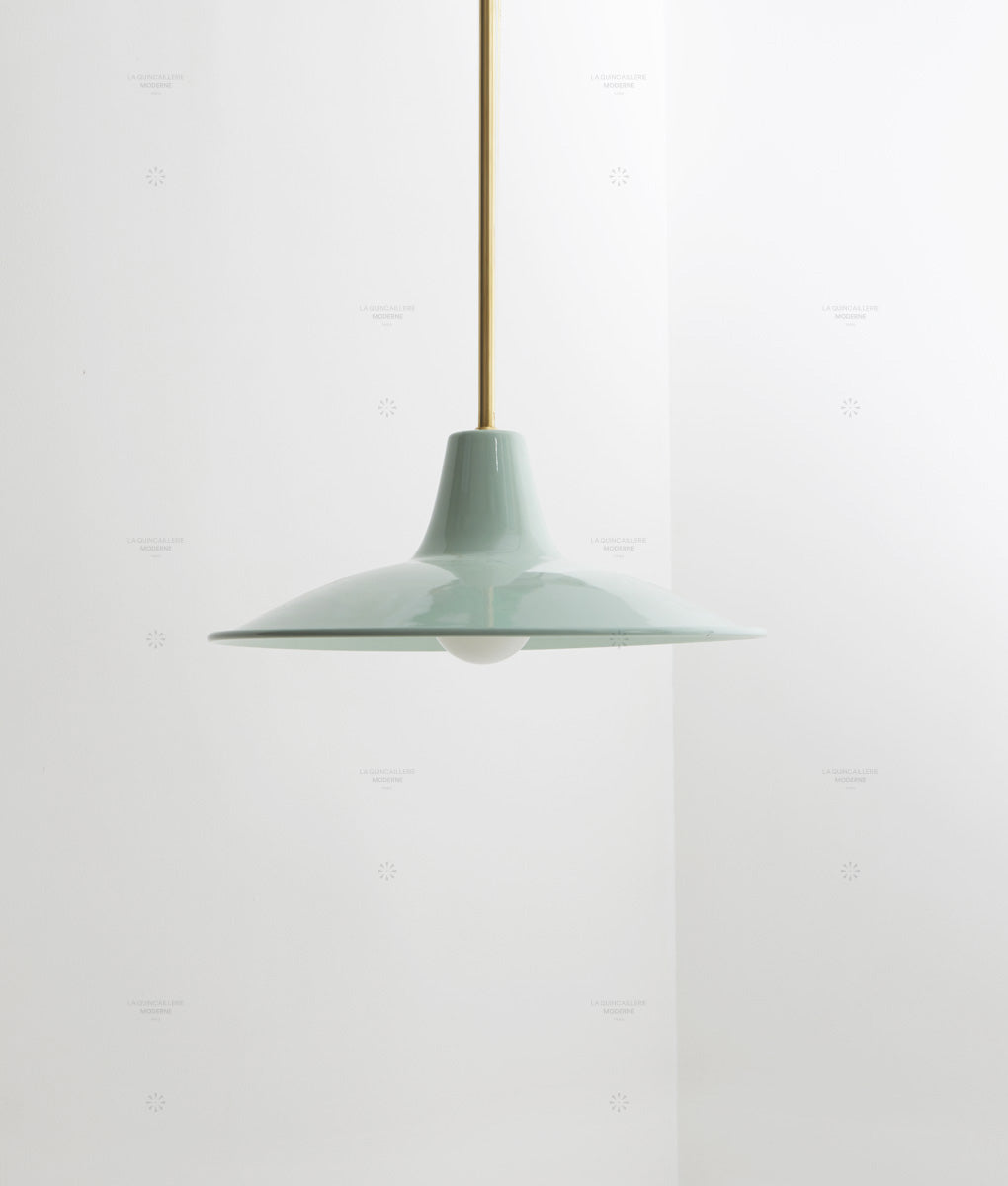 Lustre "Élémentaire" laiton, vert pastel, petit