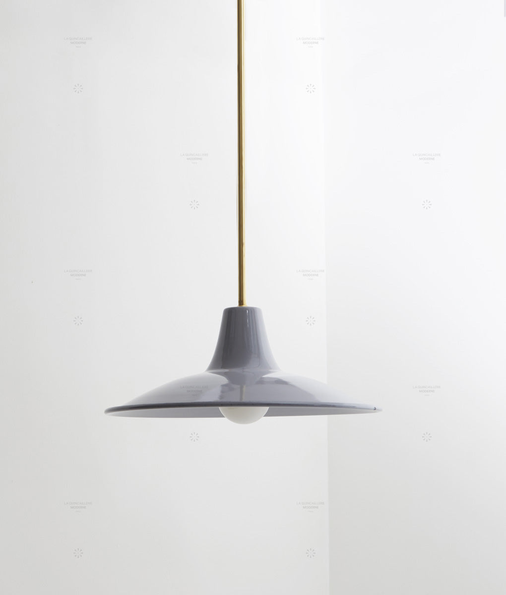 Lustre "Élémentaire" laiton, gris souris, grand