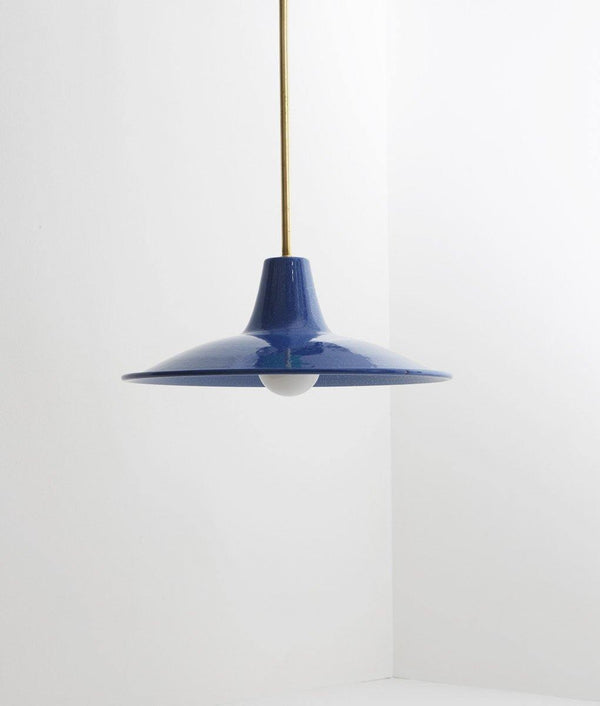 Lustre "Élémentaire" laiton, bleu nuit étoilé, PETIT