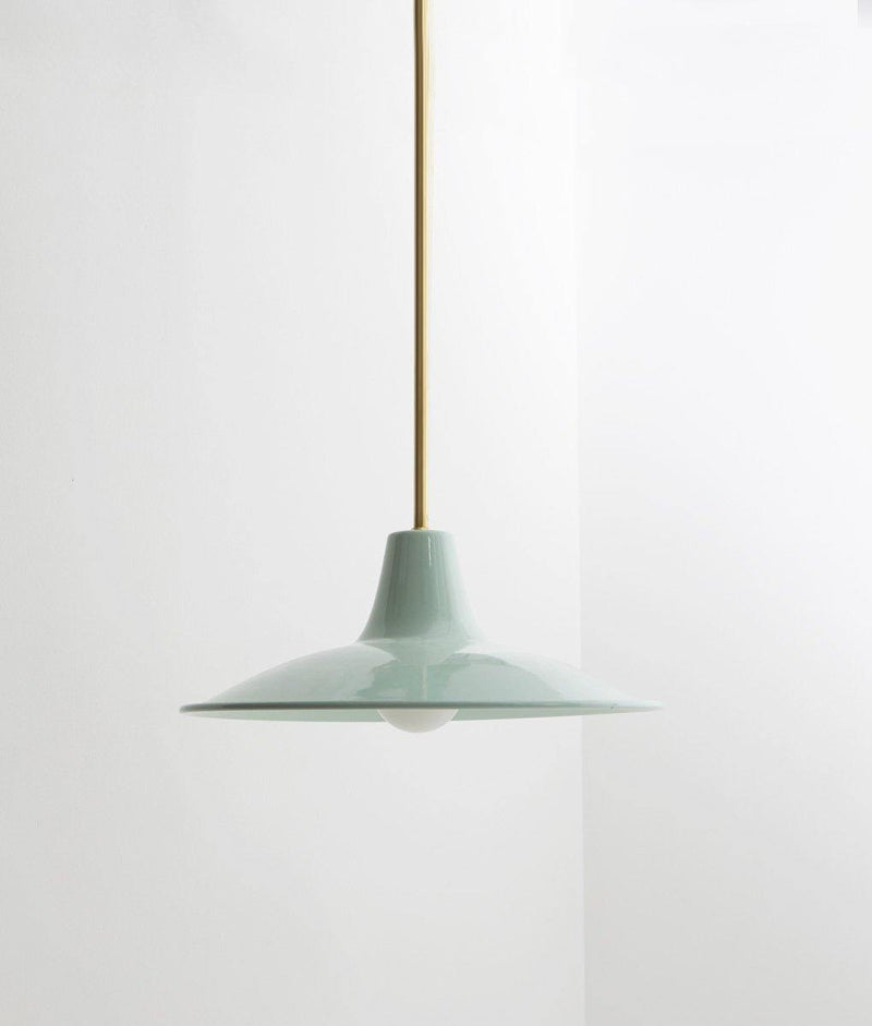 Lustre "Élémentaire" laiton, vert pastel, grand