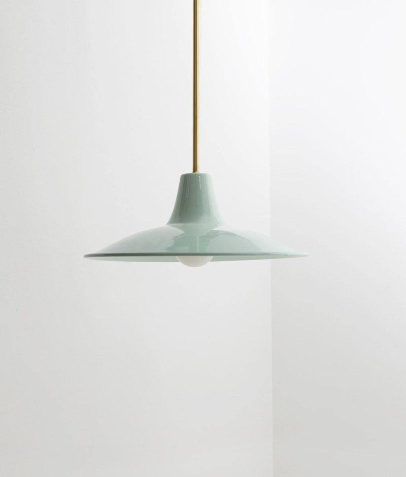Lustre "Élémentaire" laiton, vert pastel, petit