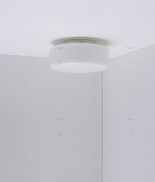 Plafonnier "Circulations", circulaire, petit modèle, opaline satinée - La Quincaillerie moderne