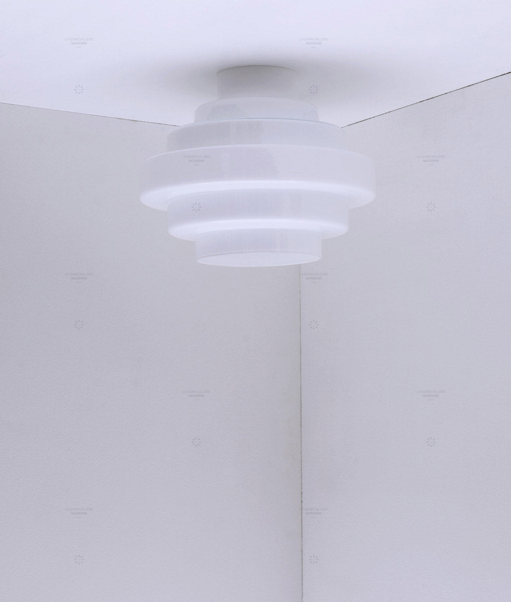 La Quincaillerie moderne - Plafonnier "En cascade", blanc opaline blanche