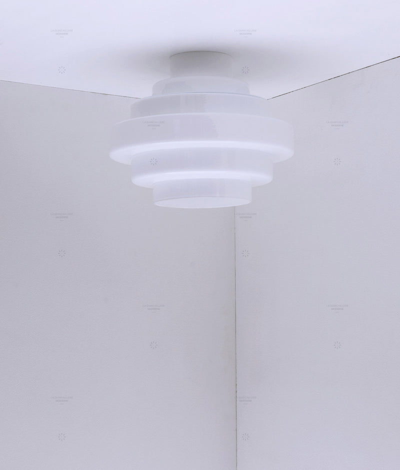 La Quincaillerie moderne - Plafonnier "En cascade", blanc opaline blanche