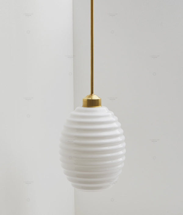 Suspension "Bistro" laiton, verrerie "Anneaux III" satinée - La Quincaillerie moderne