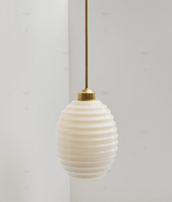 Suspension "Bistro" laiton, verrerie "Anneaux III" satinée - La Quincaillerie moderne