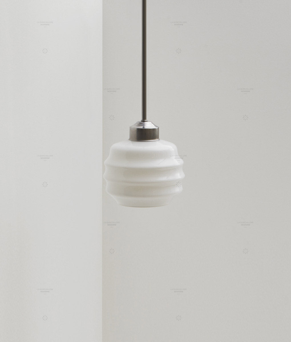 Suspension "Bistro", verrerie "Plissé" satinée - La Quincaillerie moderne