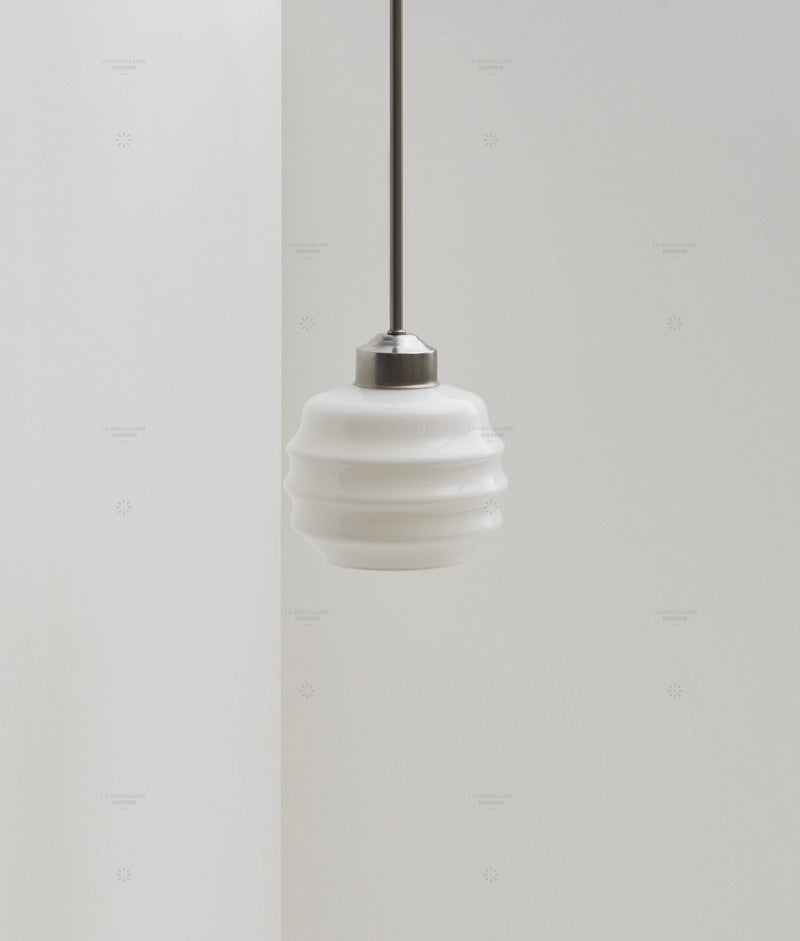 Suspension "Bistro", verrerie "Plissé" satinée - La Quincaillerie moderne
