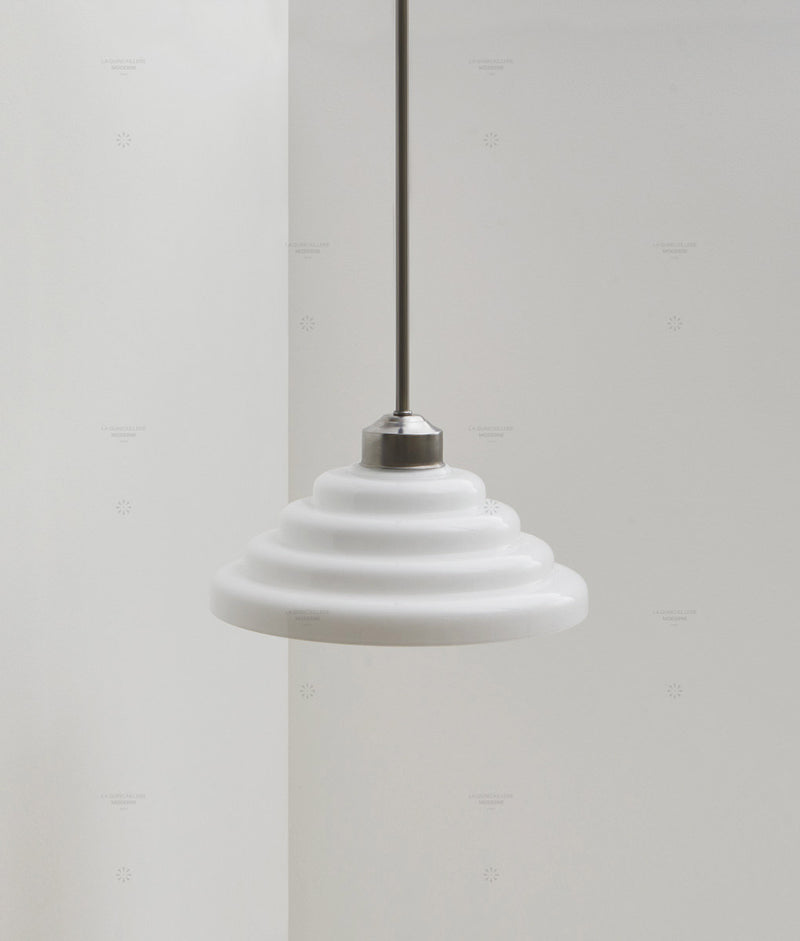 Suspension "Bistro", verrerie "Anneaux I" satinée, modèle moyen
