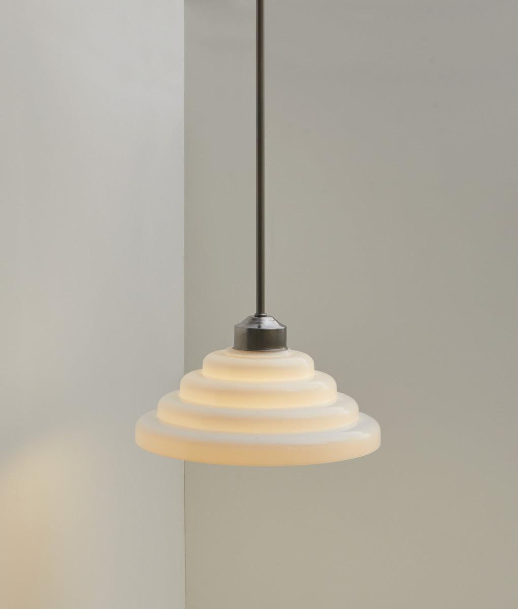 Suspension "Bistro", verrerie "Anneaux I" satinée, modèle moyen