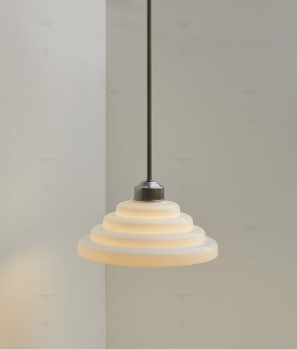 Suspension "Bistro", verrerie "Anneaux I" satinée, modèle moyen