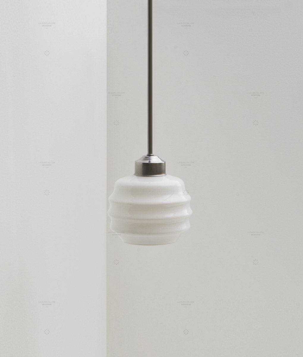 Suspension "Bistro", verrerie "Plissé" satinée - La Quincaillerie moderne