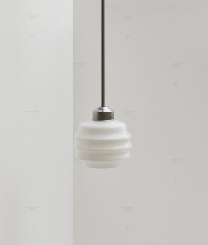 Suspension "Bistro", verrerie "Plissé" satinée - La Quincaillerie moderne