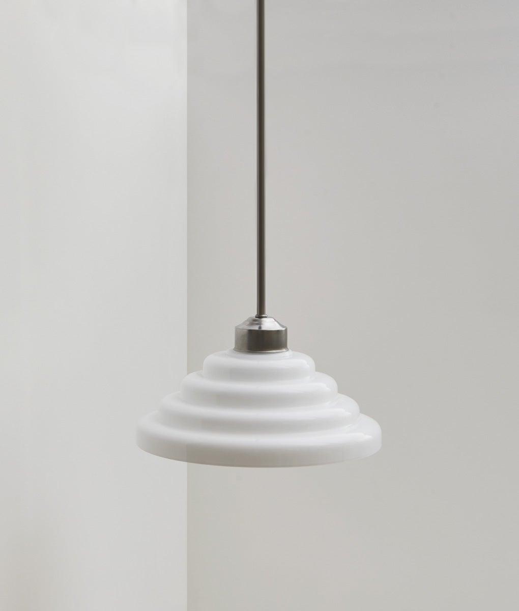 Suspension "Bistro", verrerie "Anneaux I" satinée, modèle long