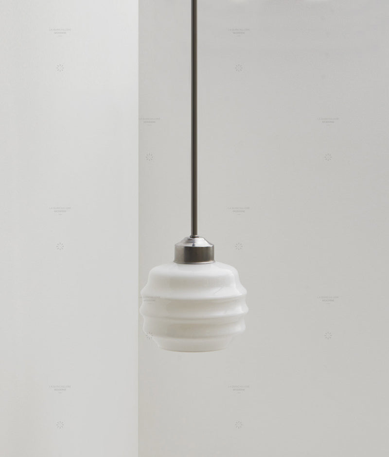 Suspension "Bistro", verrerie "Plissé" satinée - La Quincaillerie moderne