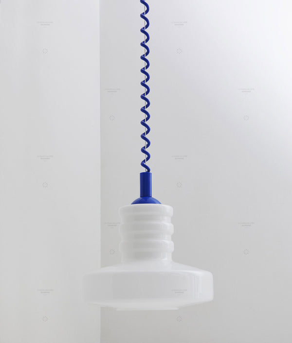Suspension monte et baisse "Coup de fil", modèle I, câble bleu majorelle
