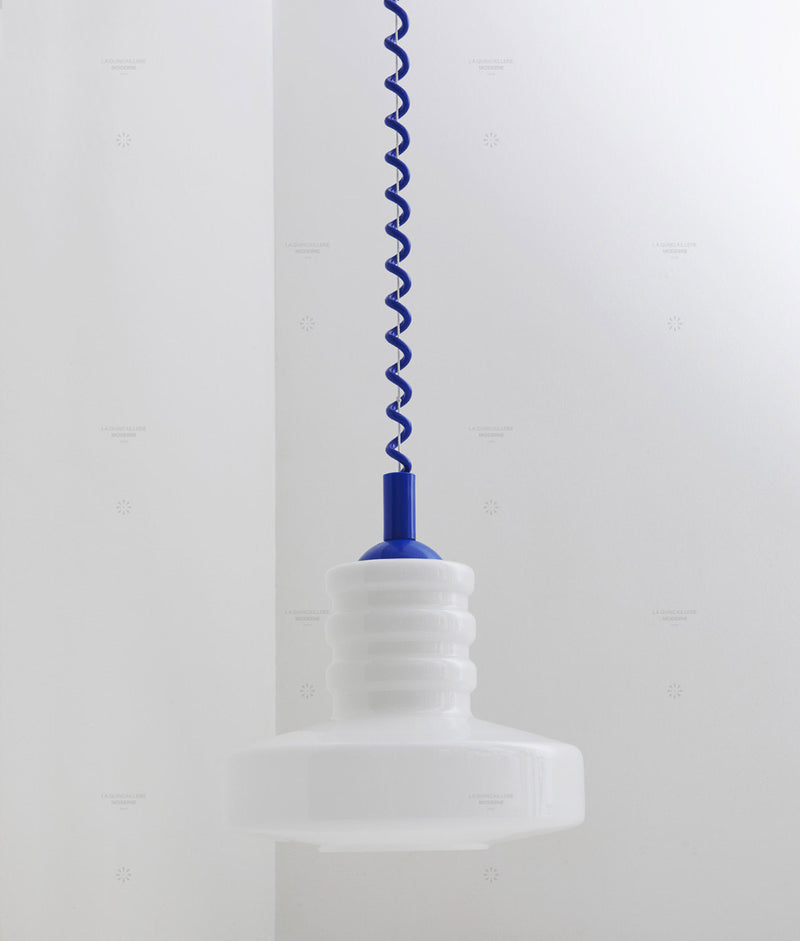 Suspension monte et baisse "Coup de fil", modèle I, câble bleu majorelle