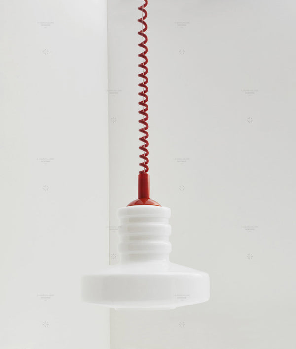 Suspension monte et baisse "Coup de fil", modèle I, câble rouge coquelicot