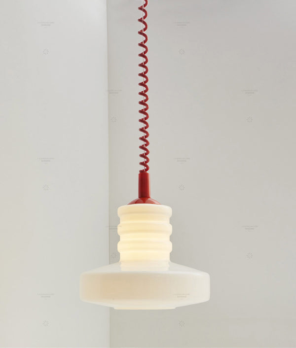 Suspension monte et baisse "Coup de fil", modèle I, câble rouge coquelicot
