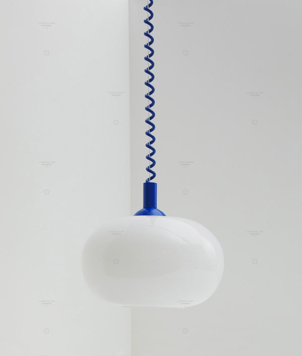 Suspension monte et baisse "Coup de fil", modèle IV, câble bleu majorelle