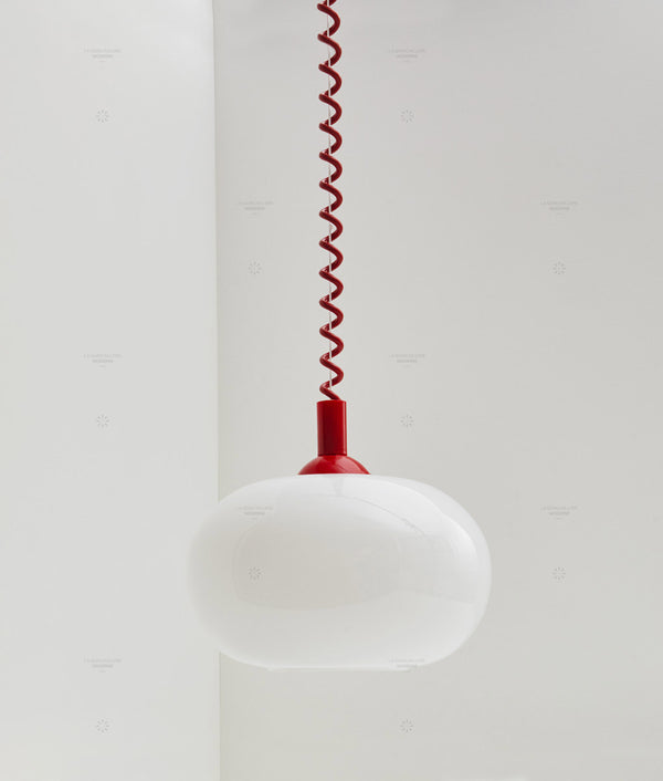 Suspension monte et baisse "Coup de fil", modèle IV, câble rouge coquelicot
