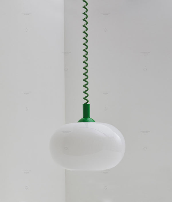 Suspension monte et baisse "Coup de fil", modèle IV, câble vert vif