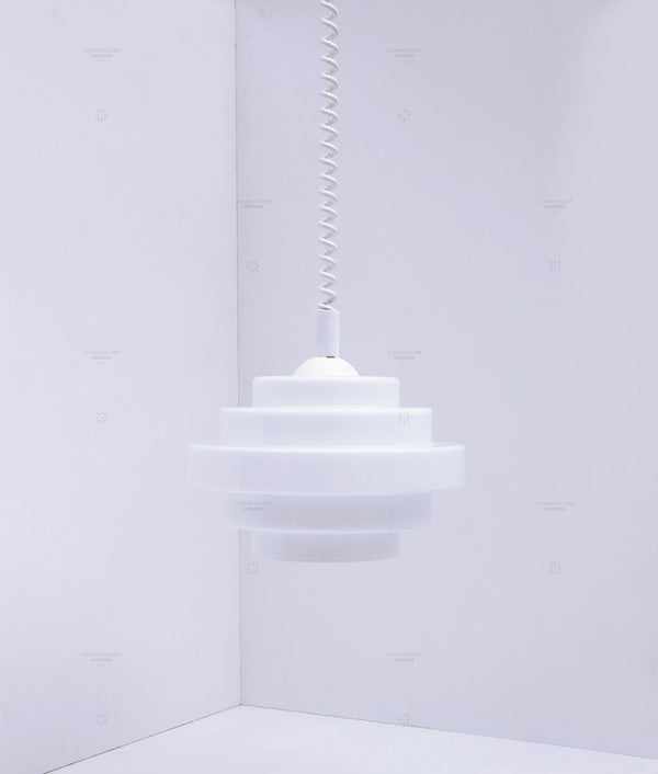 Suspension monte et baisse "Coup de fil", modèle V, câble blanc