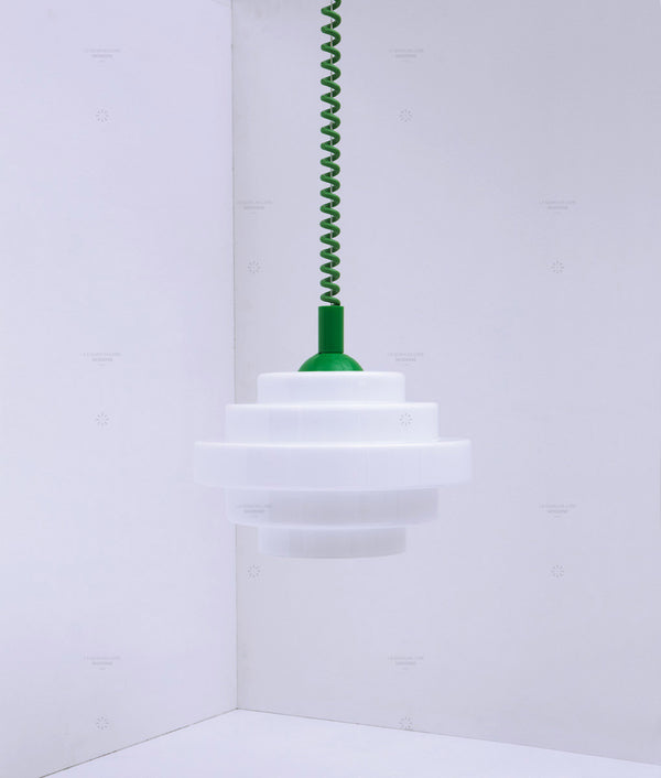 Suspension monte et baisse "Coup de fil", modèle V, câble vert vif