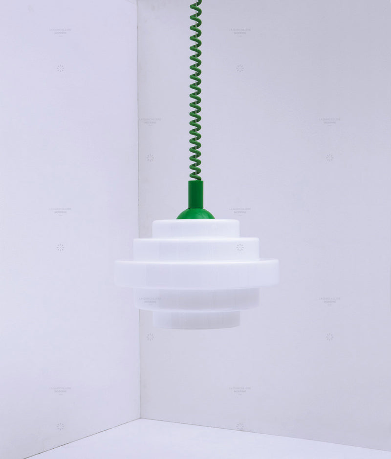Suspension monte et baisse "Coup de fil", modèle V, câble vert vif