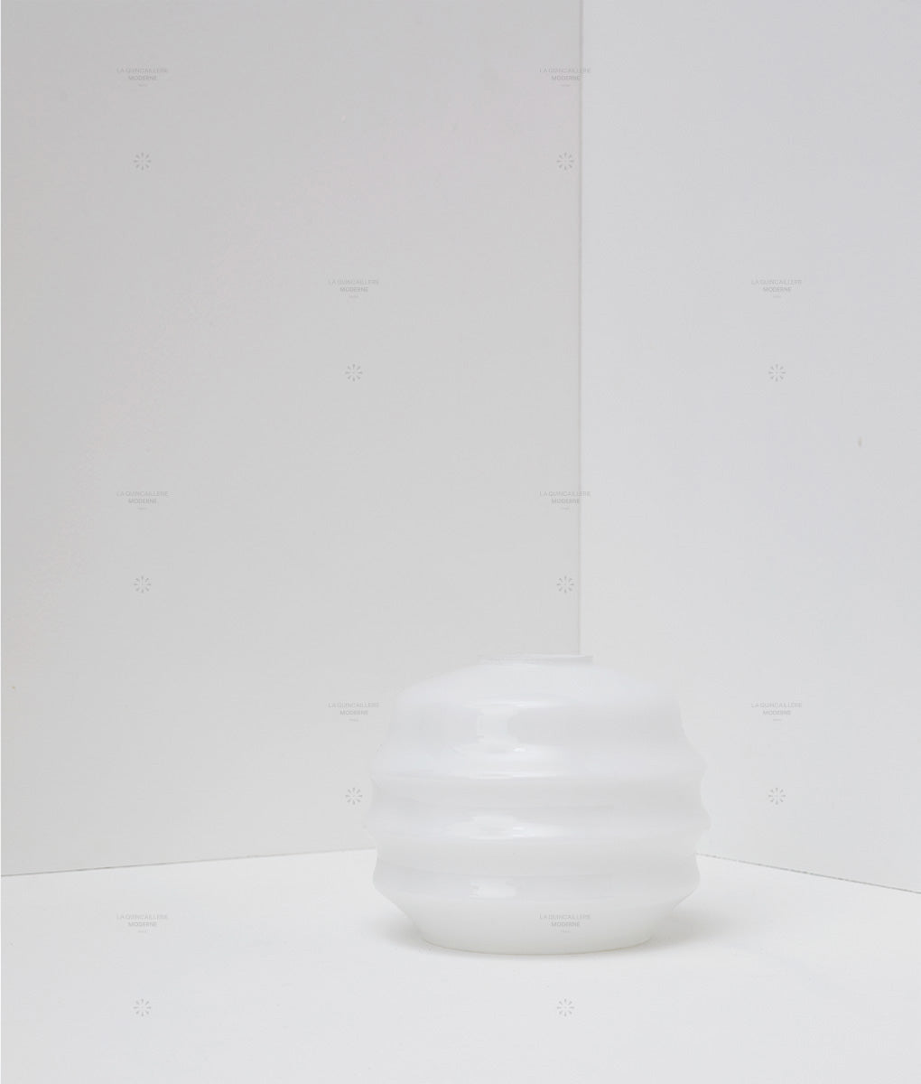 Verrerie d'éclairage plissé à suspendre en opaline