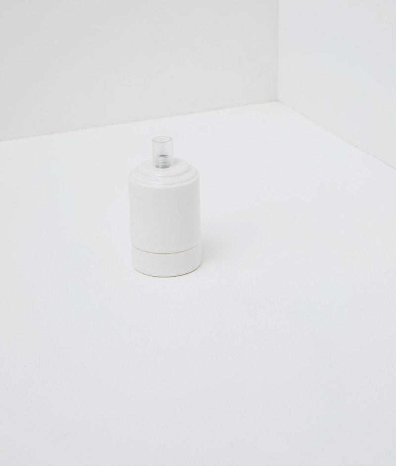 Douille cylindre en porcelaine blanche, E27 (culot standard)