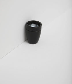 Douille en porcelaine noire, E27 (culot standard)