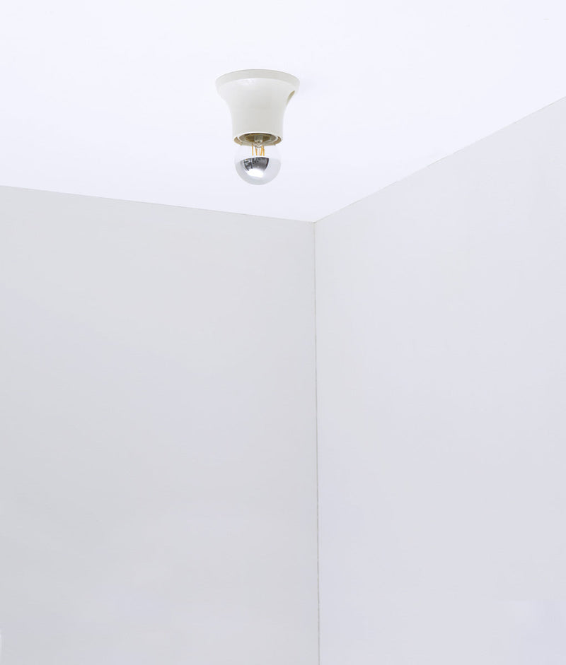 Porte-ampoule mural droit blanc ampoule argent- La Quincaillerie moderne