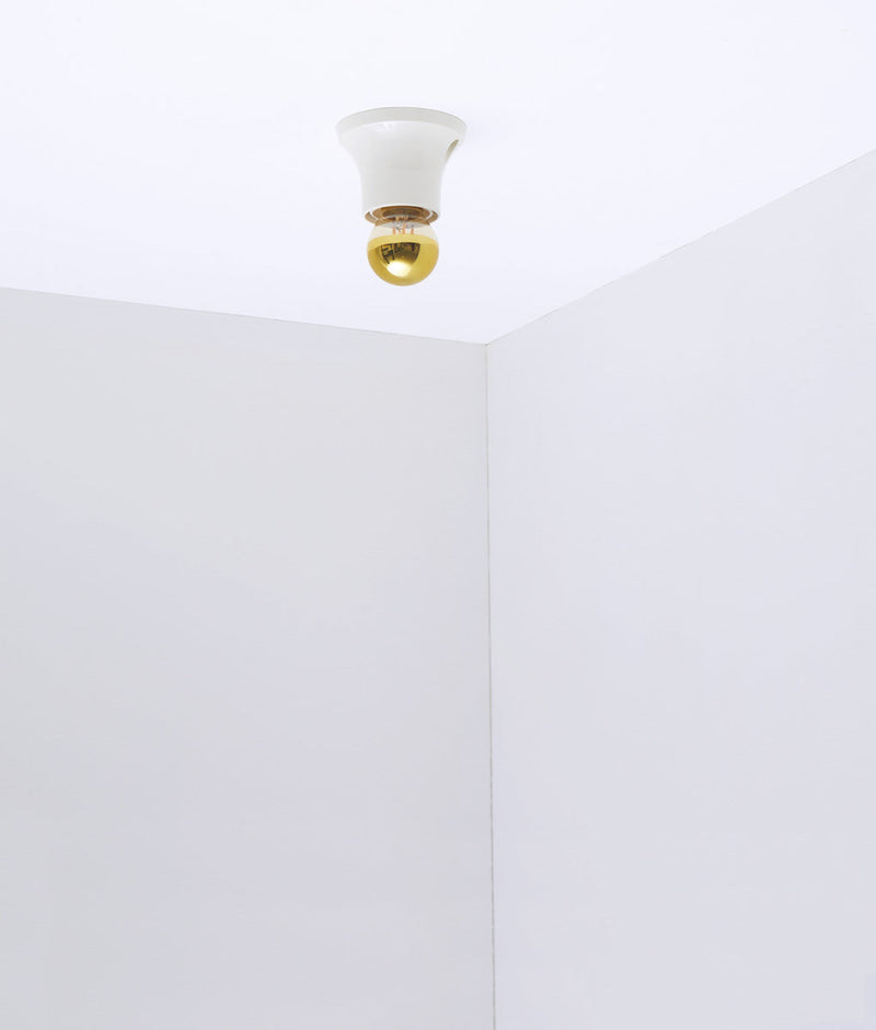 Porte-ampoule mural droit blanc ampoule dorée- La Quincaillerie moderne