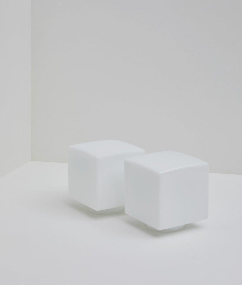 Verrerie cube en opaline finition mate et satinée 